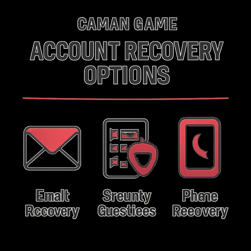 Diagram illustrating steps for Daman Game account recovery options.