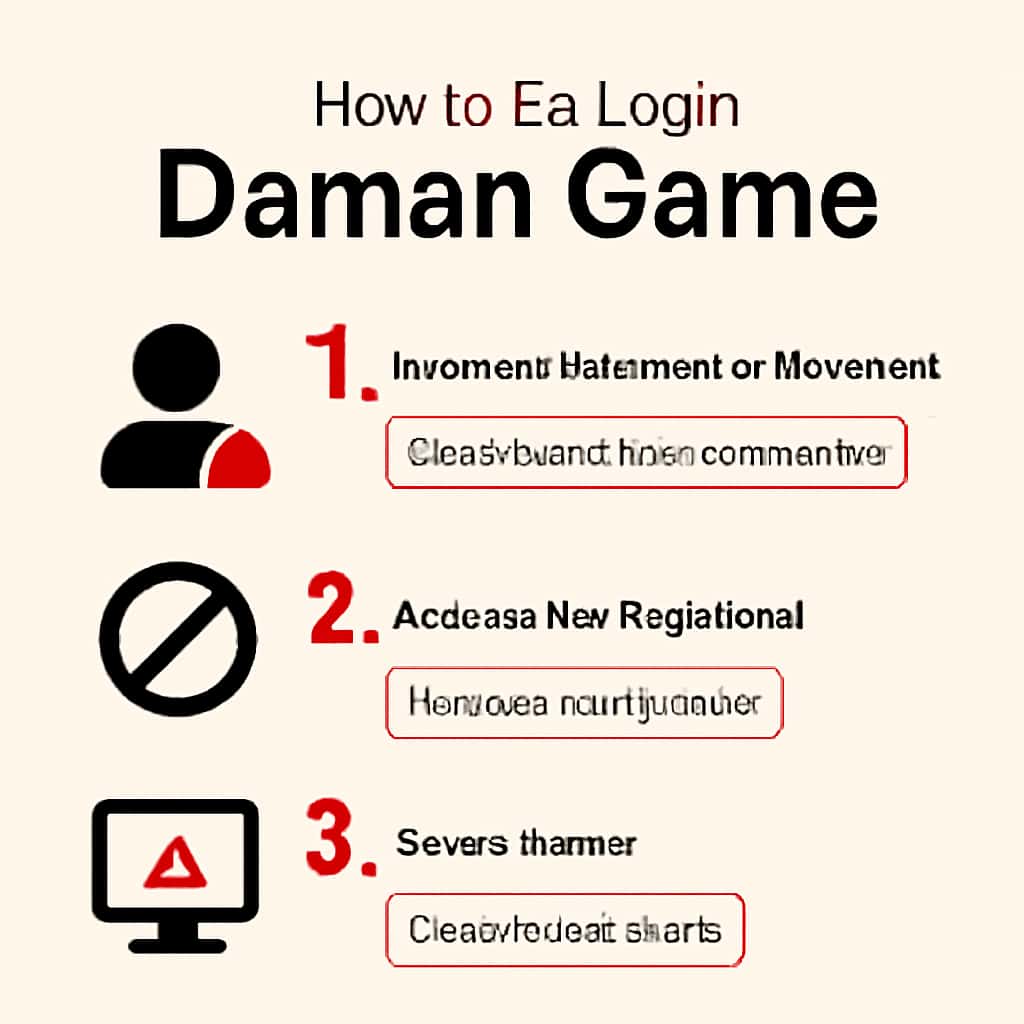 An educational diagram illustrating steps to resolve Daman Game login problems.