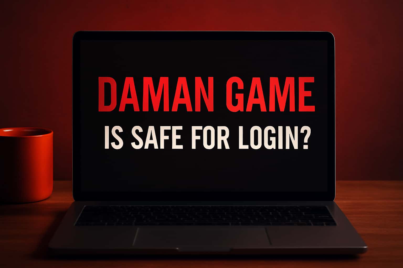 An informative scene focusing on the safety of logging into Daman Game, with clear emphasis on the title.