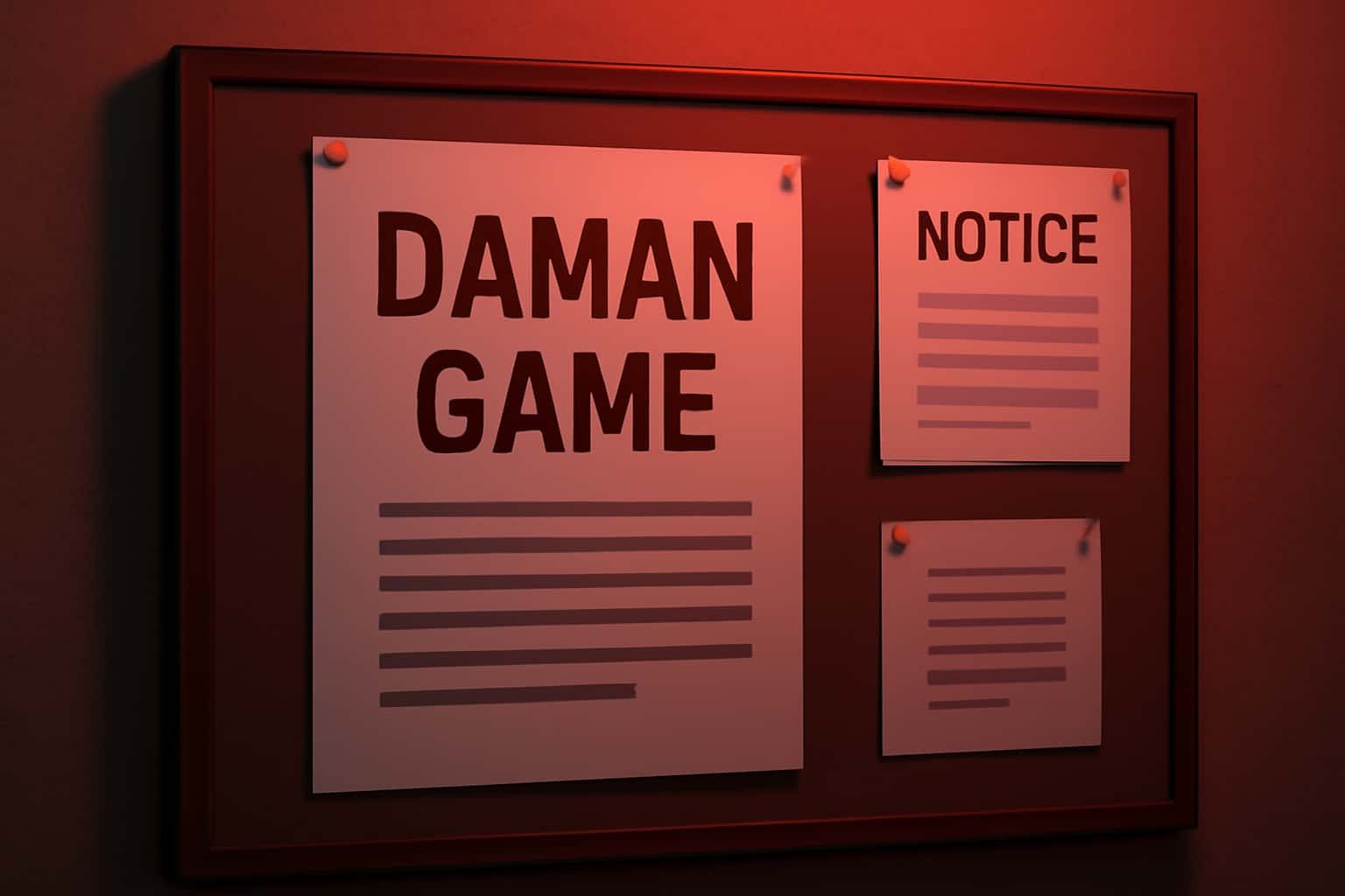 An informative visual representation of Daman Game Status Notices.