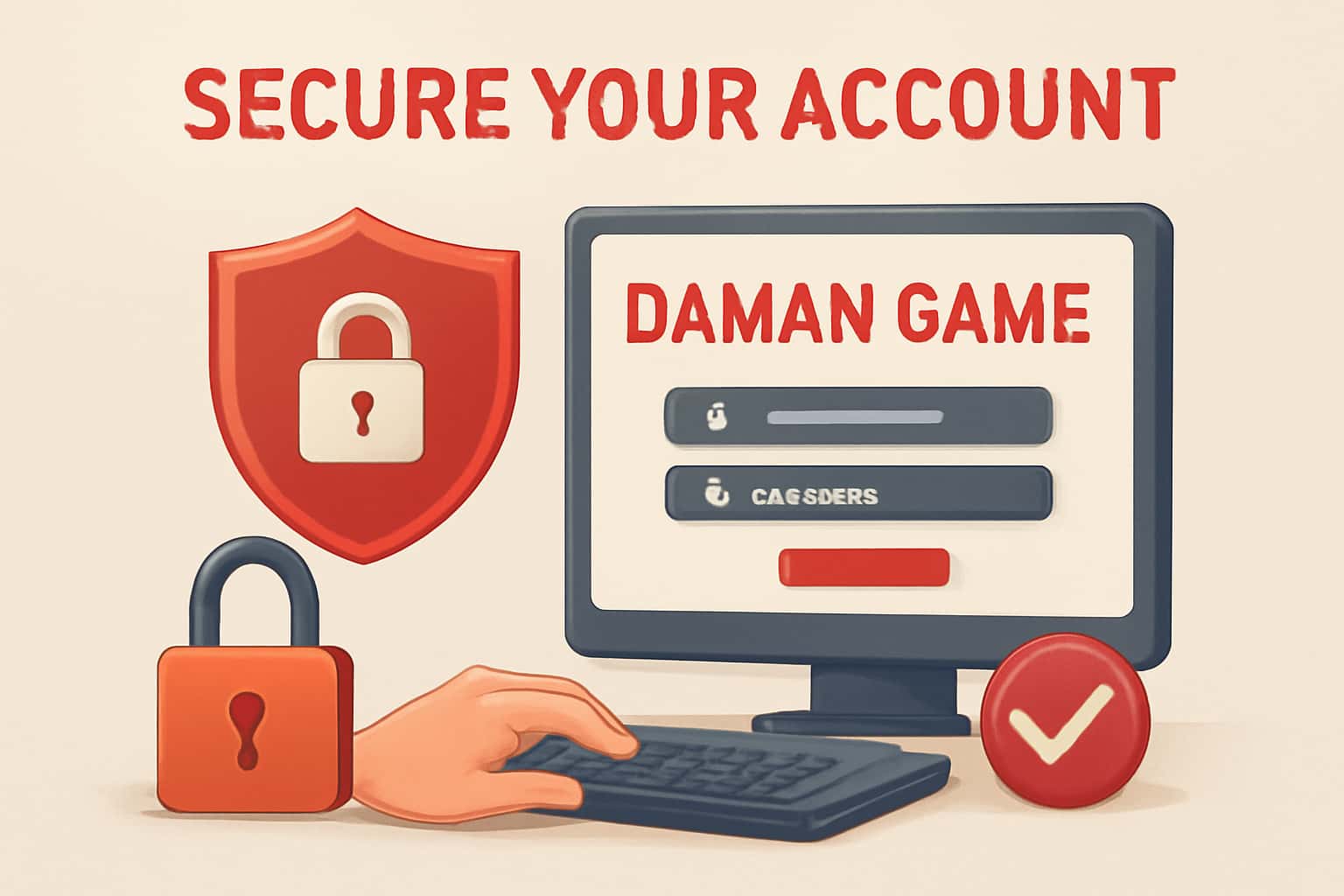 An informational graphic about securing your Daman Game account.