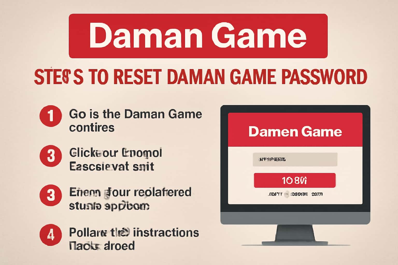 Informative illustration about resetting Daman Game password.