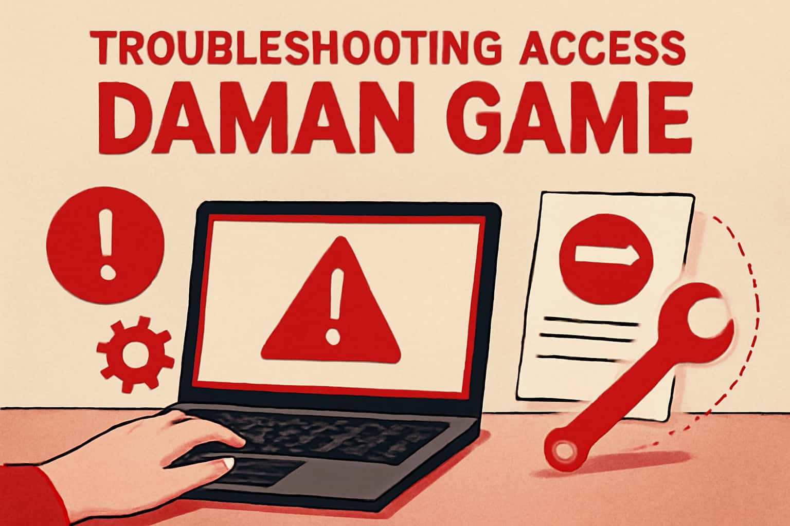 An informative visual representation of troubleshooting access issues related to Daman Game.